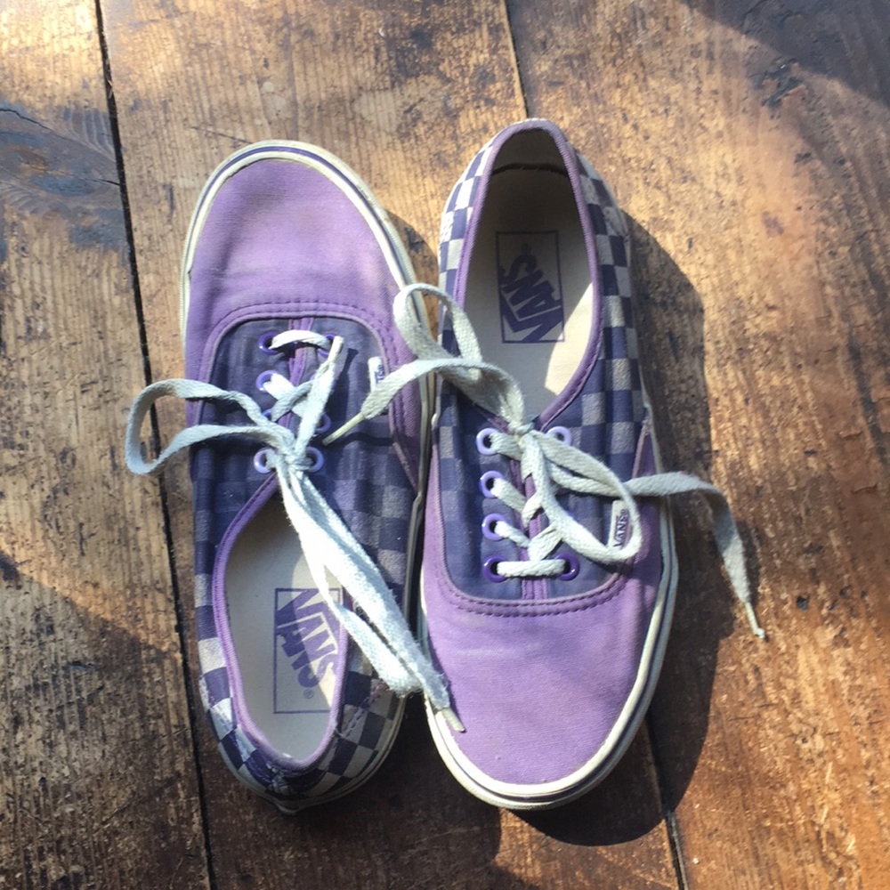 Purple checkered vans